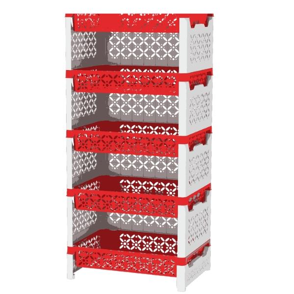 Rack-Fitfat-5 Steps - 3 Side-Red