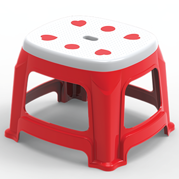 Stool-Heart Medium-Red