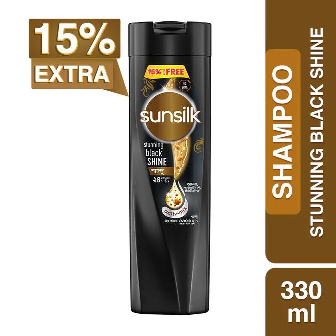 SUNSILK SHAMPOO STUNNING BLACK SHINE 330ML