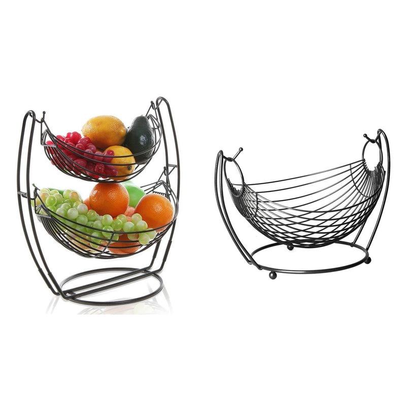 PH Fruit Basket/ 2 Tier Oval Shape Swing Style Fruit and vegetables Basket