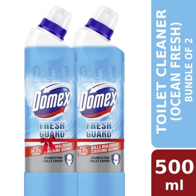 Domex Toilet Cleaning Liquid Ocean Fresh 500ml Get a Dustpan Free (Bundle of 2)