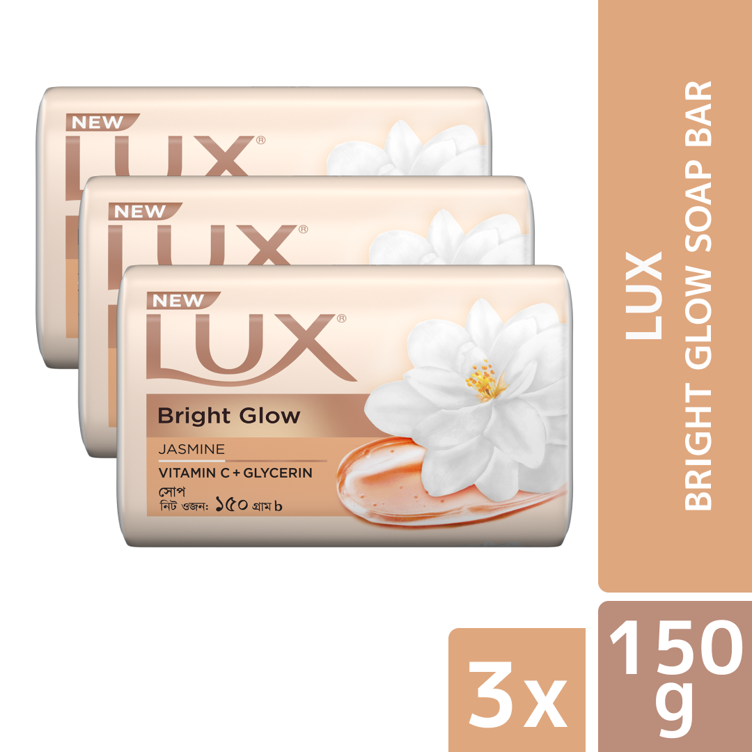 Lux Soap Bar Bright Glow 150g (Bundle of 3)