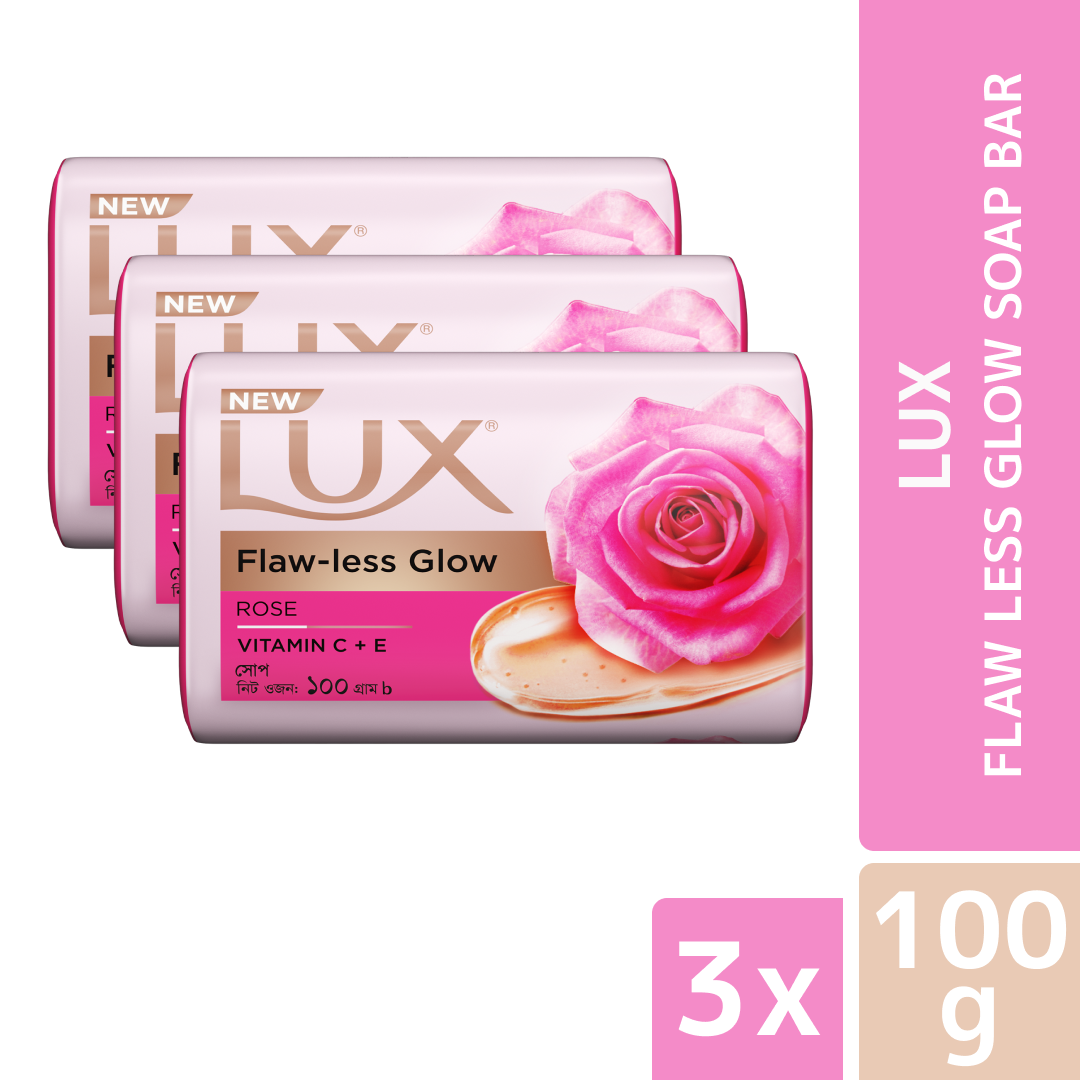 Lux Soap Bar Flawless Glow 100g (Bundle of 3)