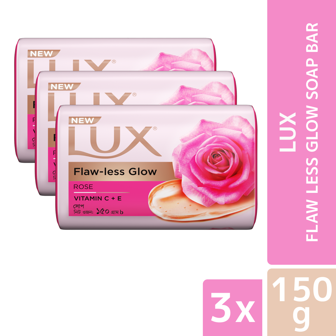 Lux Soap Bar Flawless Glow 150g (Bundle of 3)