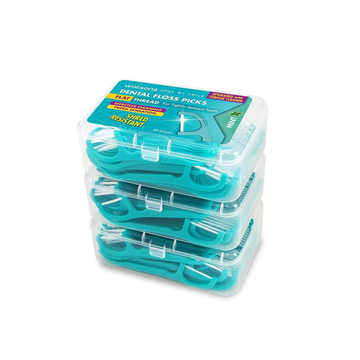 Watsons Mint Dental Floss Picks - 50 Pcs