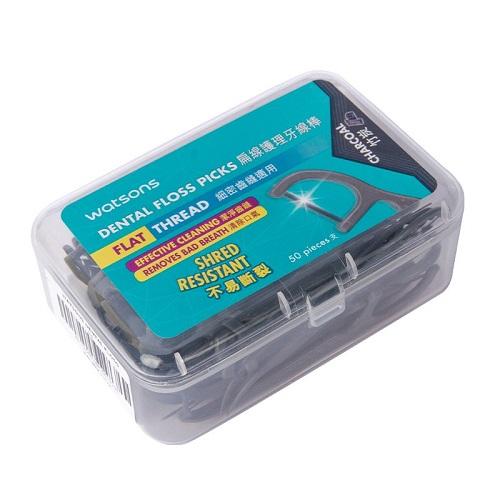 Watsons Charcoal Dental Floss Picks - 50Pcs