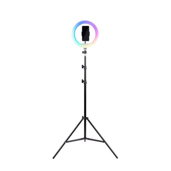 Havit ST7026 Phone Holder with RGB LED Selfie Ring Light & Extendable Tripod Stand