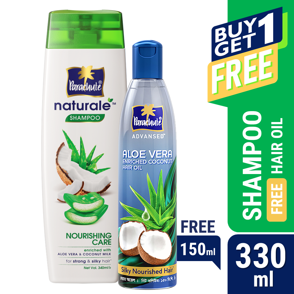 Parachute Naturale Shampoo Nourishing Care 330ml (FREE Parachute Advansed Aloe Vera Hair Oil 150ml)