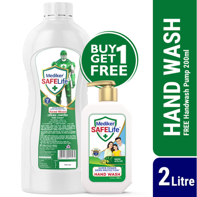 Mediker SafeLife Hand Wash 2 Litre Refill (FREE Hand Wash Pump Pack 200ml)