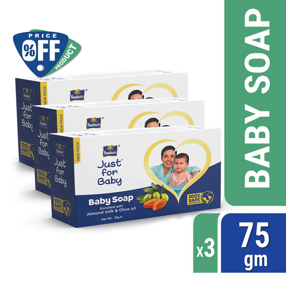 Parachute Just for Baby - Baby Soap 75g Pack of 3 Combo (75g x 3)