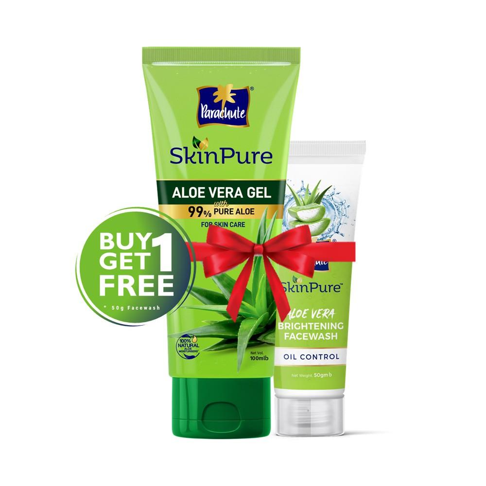 Parachute SkinPure Aloe Vera Gel 200ml (FREE Aloe Vera Facewash - OIL CONTROL - 50gm)