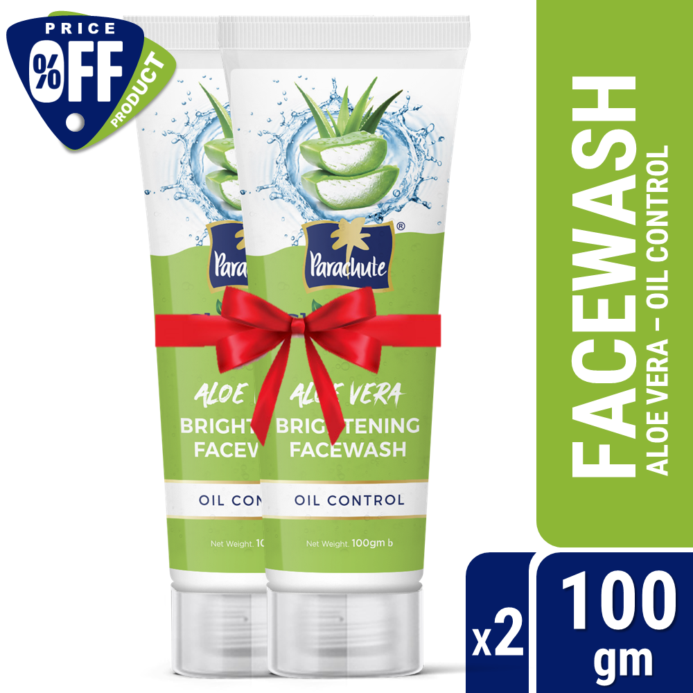 Parachute SkinPure Aloe Vera Brightening Facewash (Oil Control) Double Pack (100gm x 2)