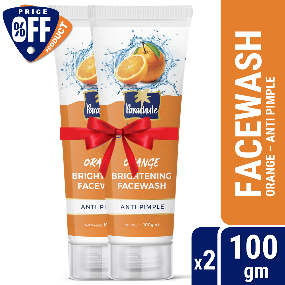 Parachute SkinPure Orange Brightening Facewash (Anti Pimple) Double Pack (100gm x 2)