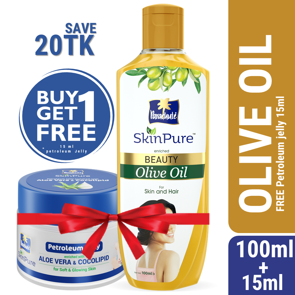 Parachute SkinPure Beauty Olive Oil 100ml (15ml Petroleum Jelly Free)