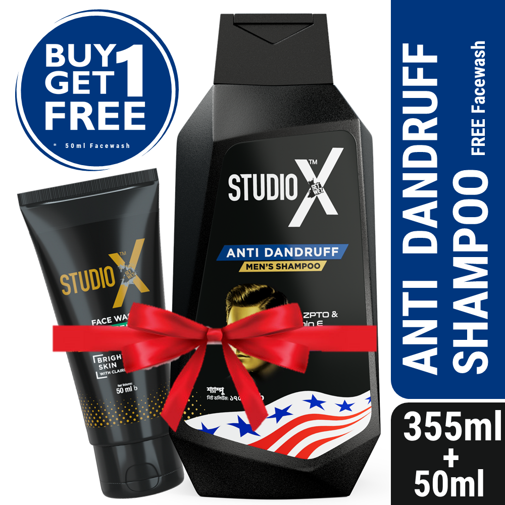 Studio X Anti Dandruff Shampoo for Men 355ml (50ml Facewash Free)