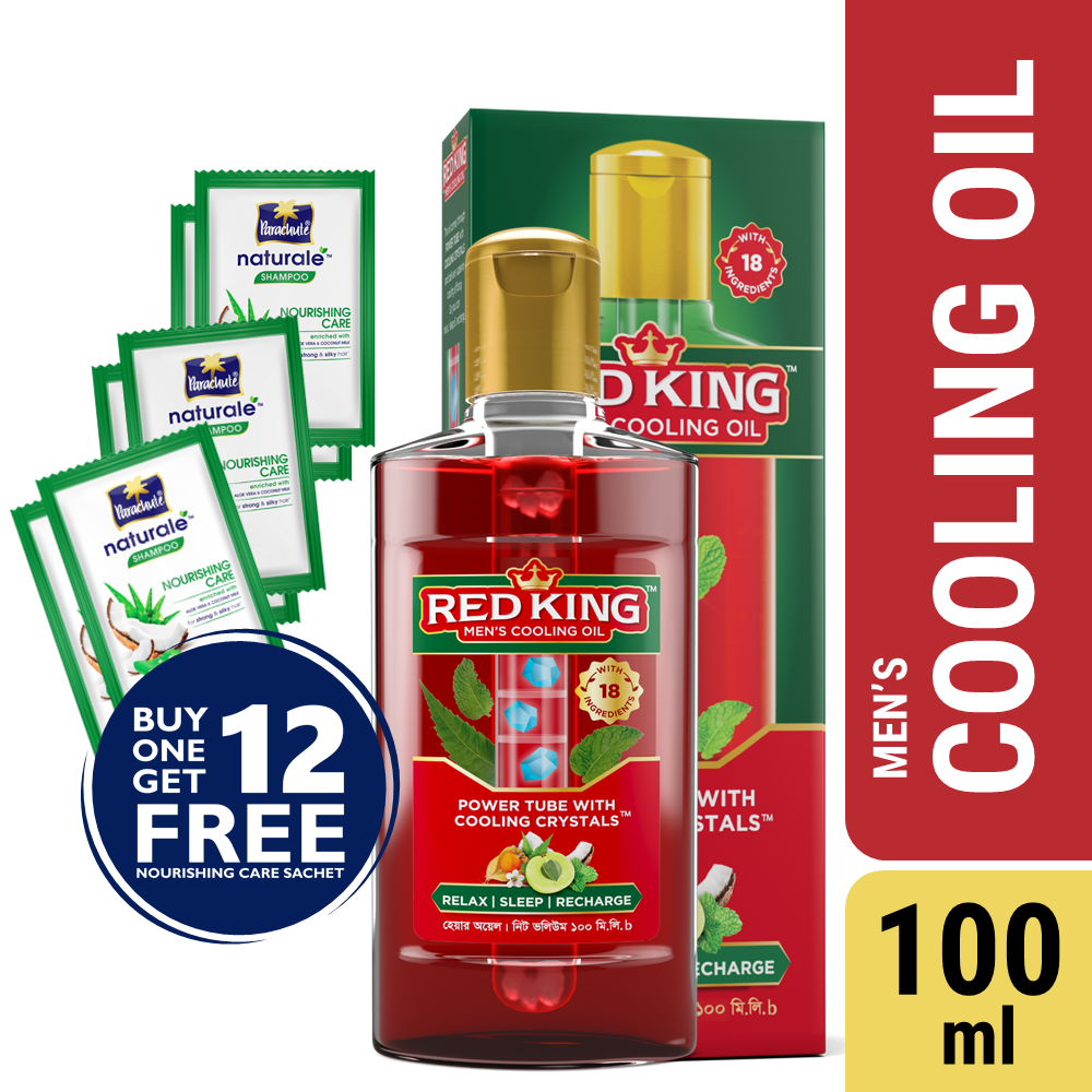 Red King Men`s Cooling Oil 100ml (FREE 12 pcs Nourishing Care Shampoo)