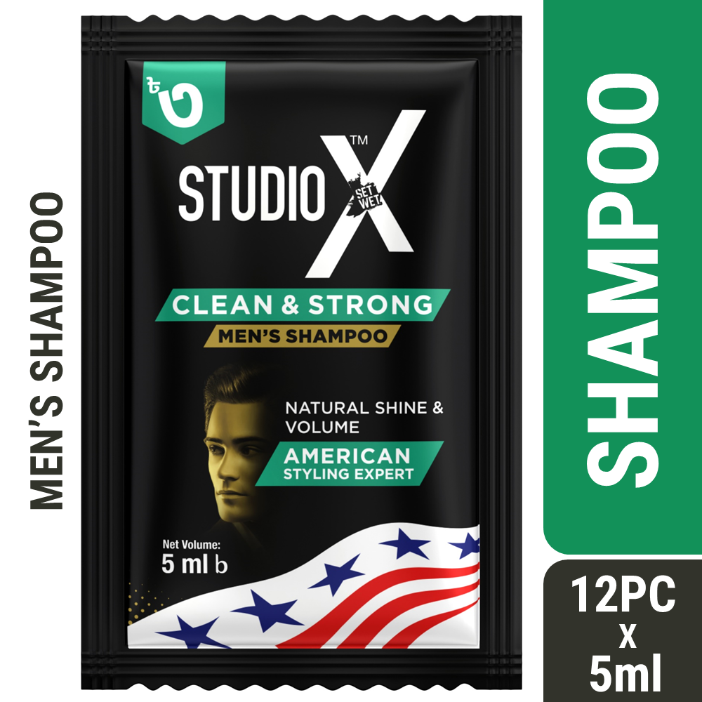 Studio X Clean & Strong Shampoo for Men (5ml X 12 pcs)