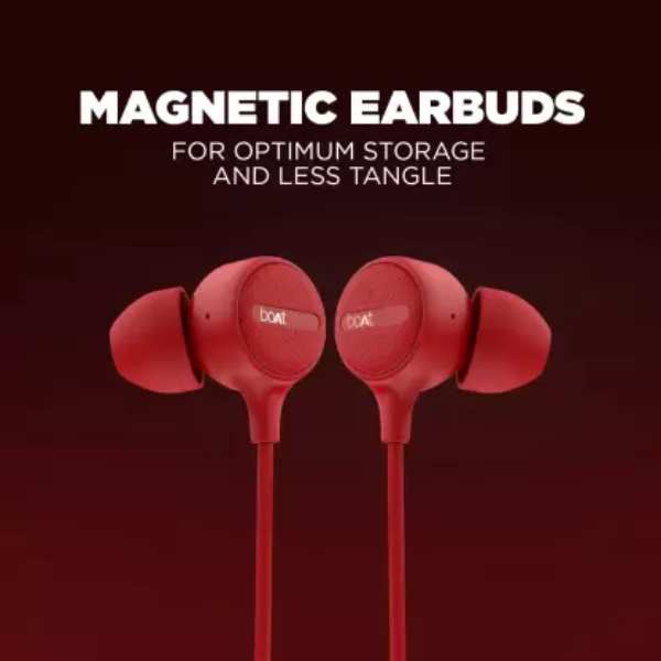 boAt BassHeads 103 In-Ear Wired Earphone-Red