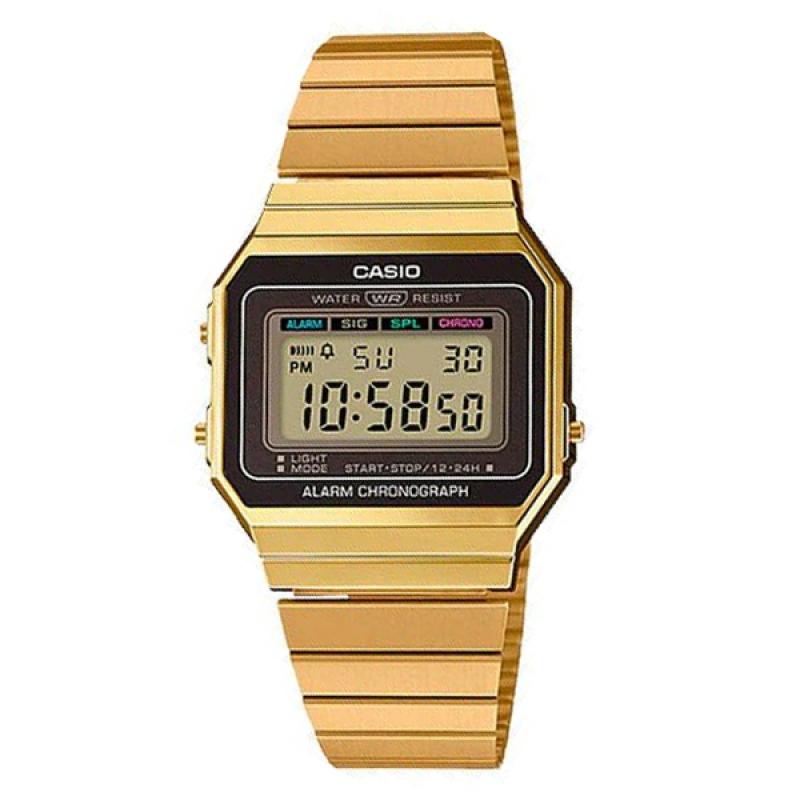 Casio A700WG-9ADF Classic Vintage Digital Golden Chain Watch