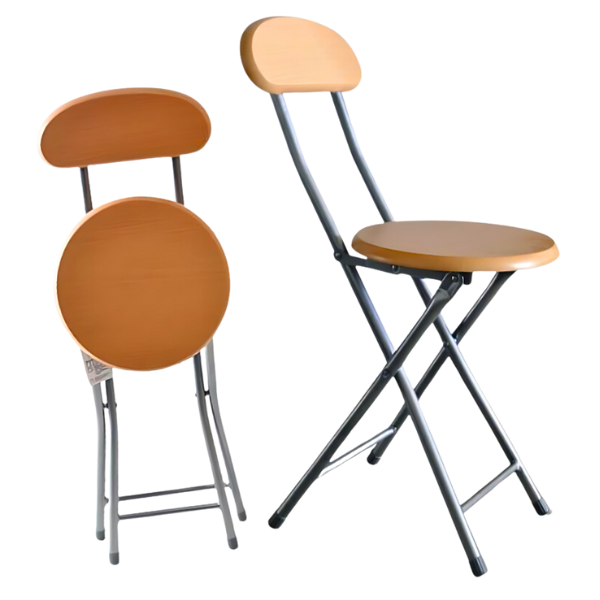 Folding Stool with Backrest, Portable Study Chair